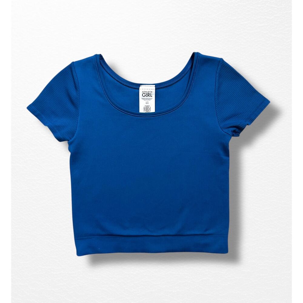 Athleta Girl Rise Above Ribbed Crop Tee, Size 12
